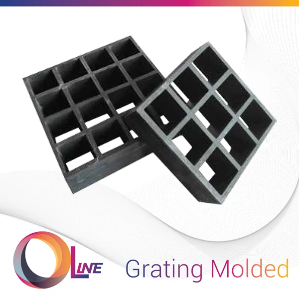 FRP Grating Molded - OLine - Mesh Size: 38x38mm; Panel Size Available: 1000x2000mm